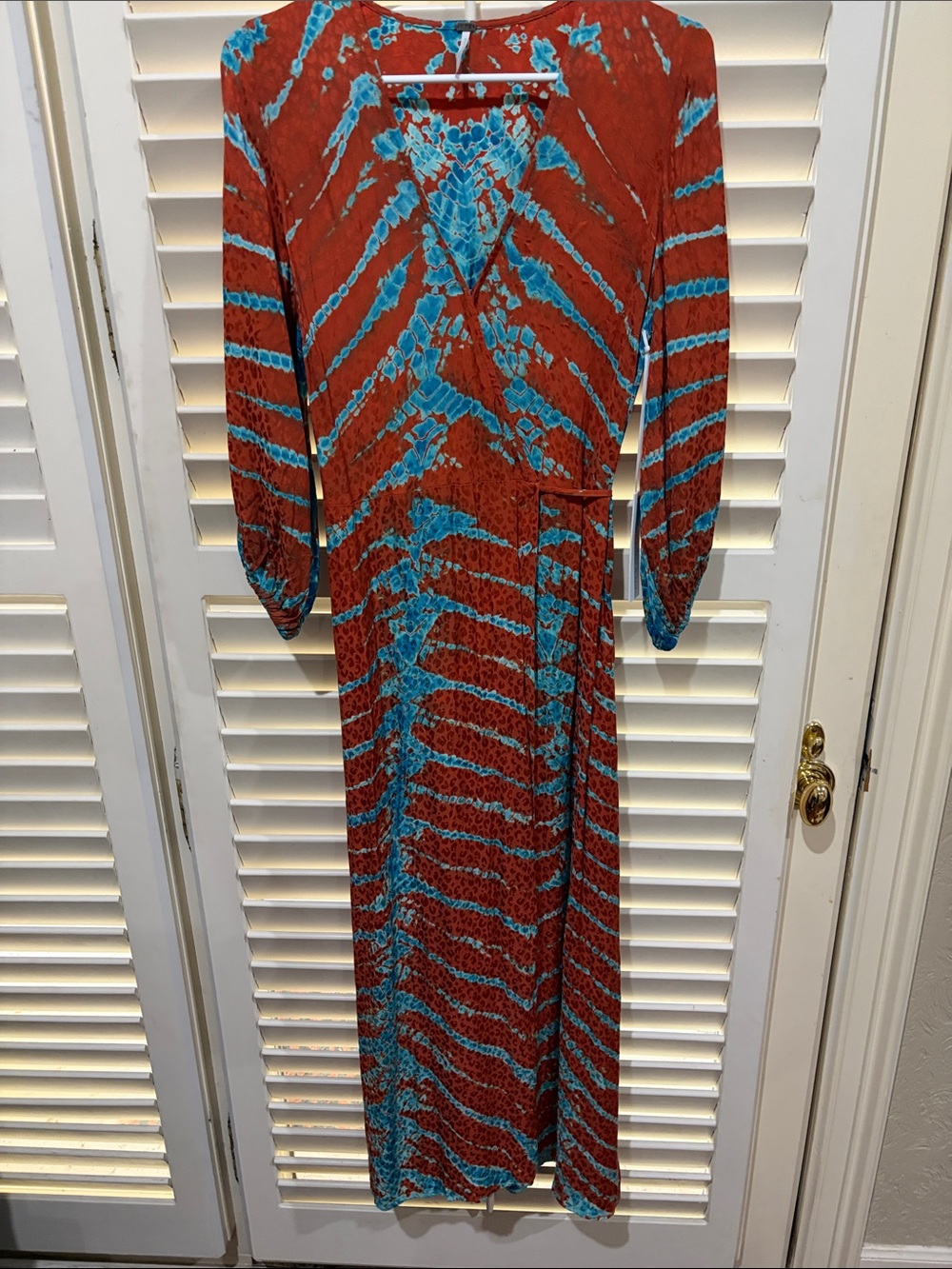 Young Fabulous & Broke Rust and Turquoise Tie-Dye Maxi Dress